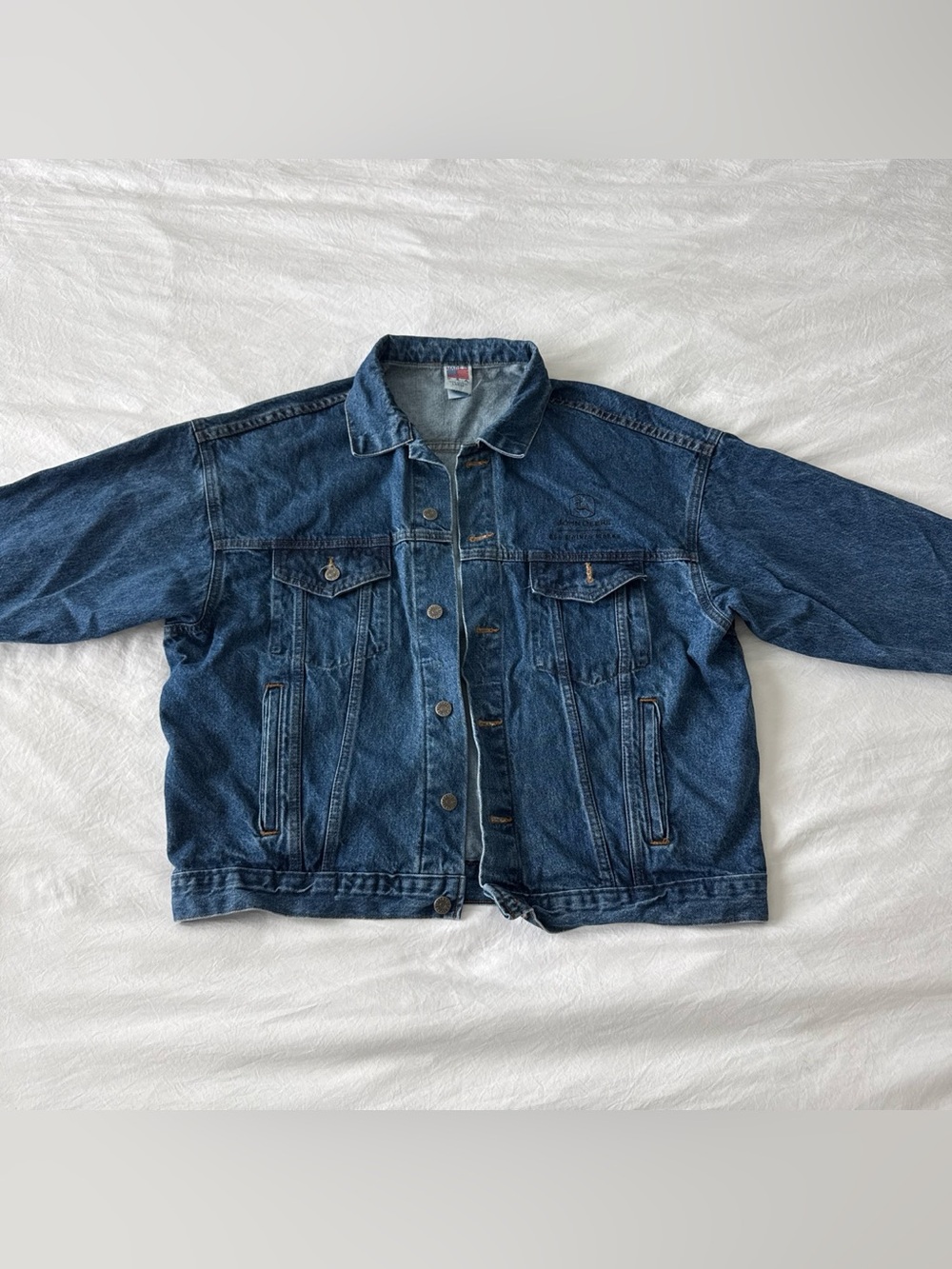 Vintage John Deere Dark Blue Denim Jacket